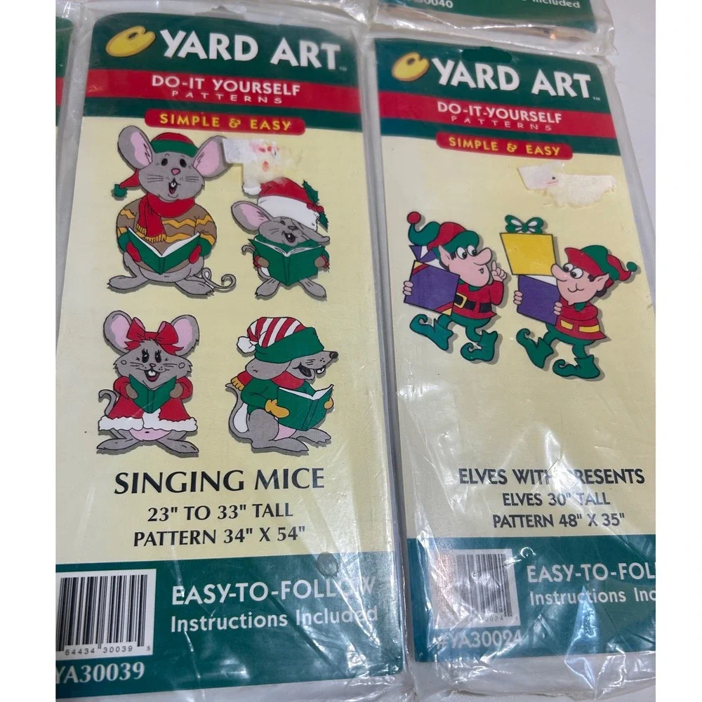 Lot of 8 Vintage Yard Art‎ DIY Woodcraft Patterns Halloween Christmas 1998 HDA